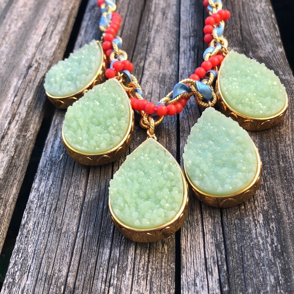 stony Jewelry - Druzy Mint Statement Necklace